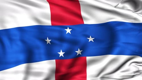 Netherlands Antilles National Flag Waving Seamless Animation