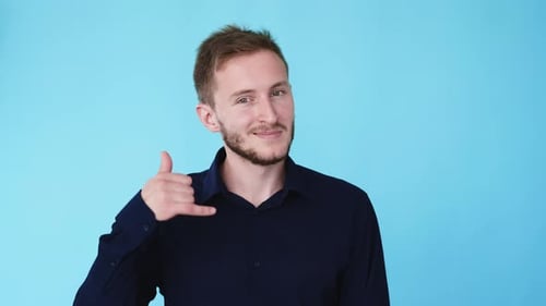Phone Gesture Call Me Man Cell Hand Sign Gif Loop