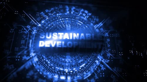 Futuristic Digital Circuit Board Text Reveal Animation