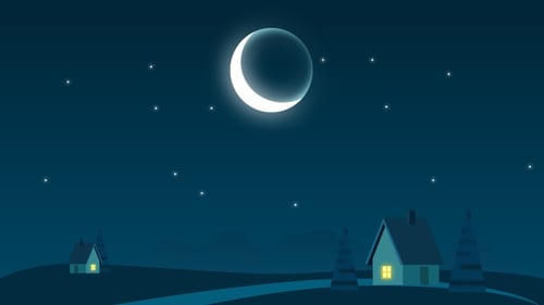 Cartoon Village Night