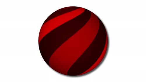 Red color abstract colorful sphere moving on white. Vd 994