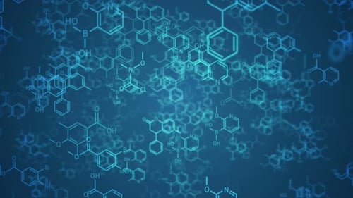 Animated Futuristic Chemical Molecular Structure Background