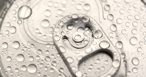 Water droplet on beer can