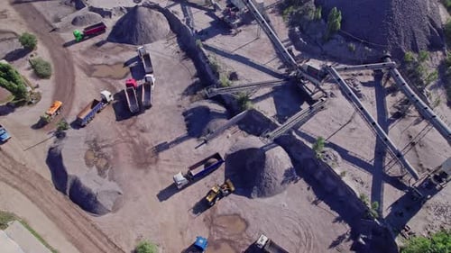 Stone Sorting Conveyor Belt in a Large Quarry
