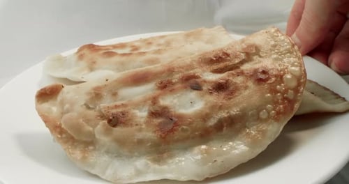 Fried Crispy Turnovers on a Plate