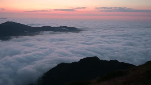 Beautiful Sea of Clouds During Sunset