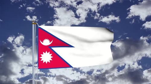 Nepal Flag Waving