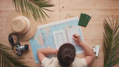 Tropical Travel Planning with Map and Accessories