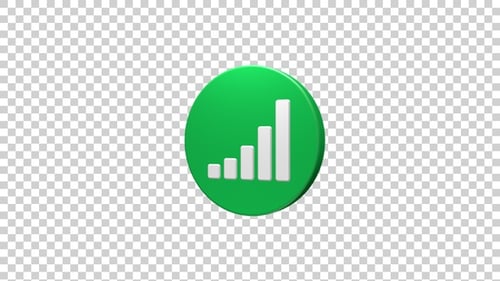 Rotating 3D Bar Chart Signal Icon Loop