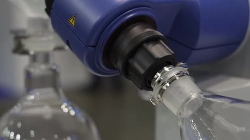 Scientific Equipment With Rotating Glass Flasks