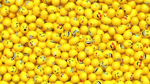 Animated 3D Emojis Falling Transition Overlay