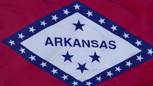 Arkansas State Flag Waving Seamless Loop
