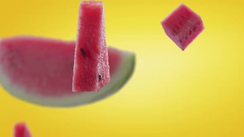 Dynamic Watermelon Slices and Cubes Animation