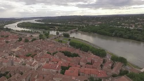 Aerial View of Avignon and the Popes Palace, France