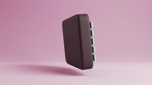 Minimalist 3D Video Player Icon Rotation Animation