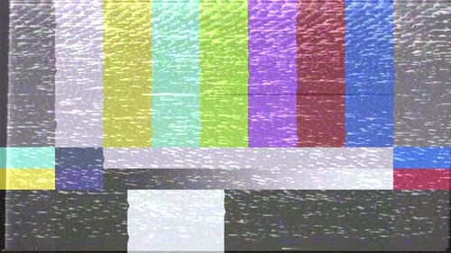 Retro TV Color Bars Glitch and Static Effect