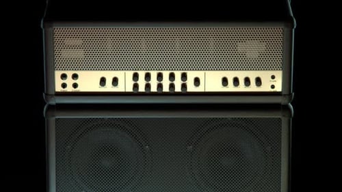 Close-up Of Amplifier or Amp Stack Head Controller. Music, stage equipment
