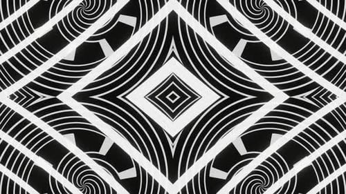 Hypnotic Black and White Geometric Tunnel Loop Background