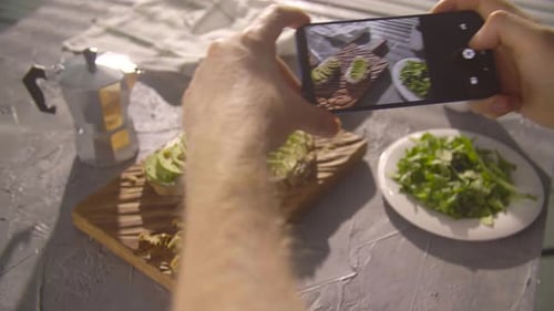 Taking Pictures of Avocado Toast with Smartphone