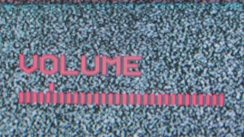 Old Retro Television Screen Closeup Adding Sound Volume