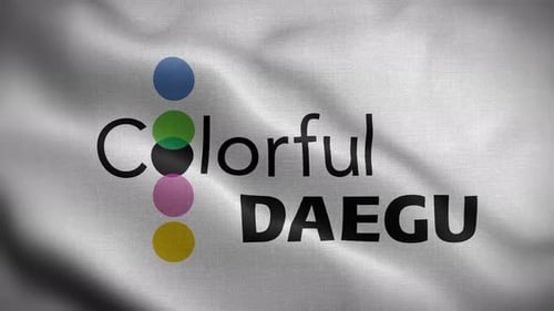 Daegu Südkorea-Flagge Loop-Hintergrund 4K