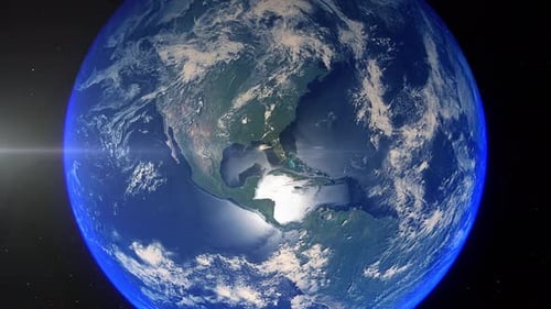 Realistic Earth Zoom Out Clouds United States Of America Florida Miami