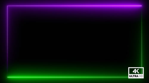 Neongrün & lila Rahmen Overlay Hintergrund 4K geloopt V11
