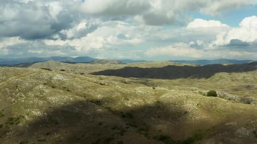Aerial View of Rolling Hills Grassy Landscape