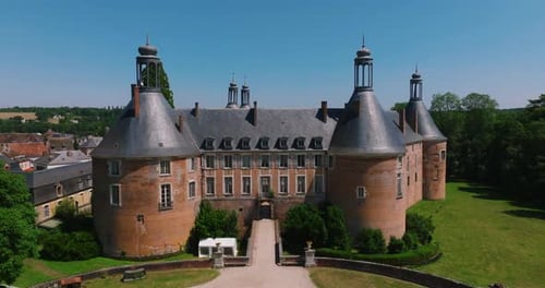 France Old Castle Drone Aerial View