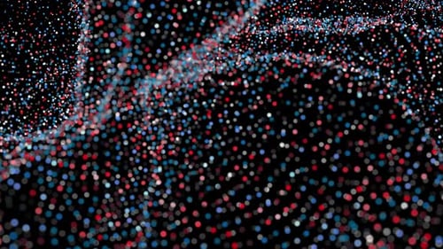 Abstract Glitter Particle Wave Motion Background, High Tech Data Wave Particle Background With Glowi
