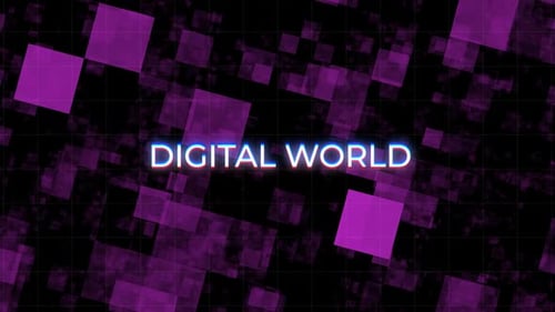 Digital World Digital Glitch Text Background