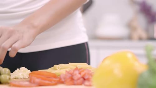 Preparing Nutritious Meal with Fresh Ingredients