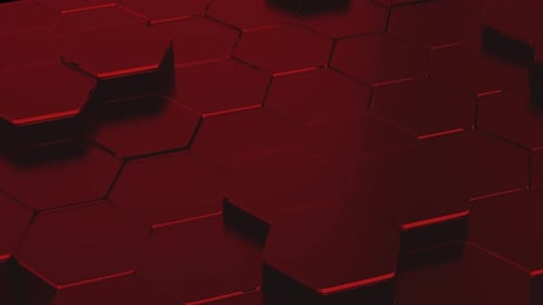 Abstract Hexagon Geometric Surface Red