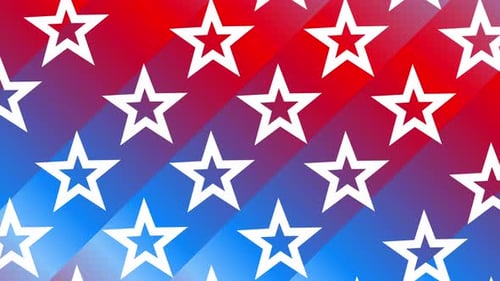 Patriotic Red White Blue Stars Loop Background