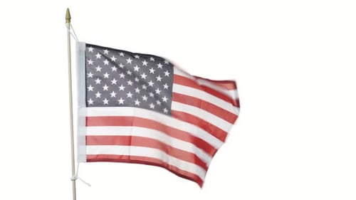 American Flag Waving on Pole