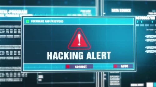 Futuristic Hacking Alert Message on Digital Interface