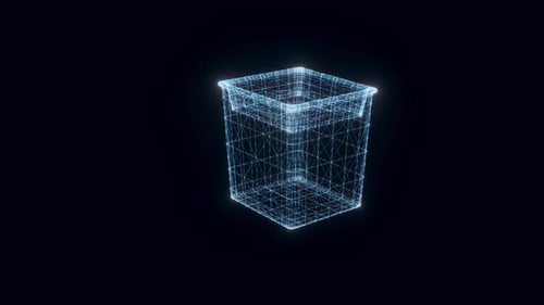 Rubbish Bin Hologram Rotating 4k
