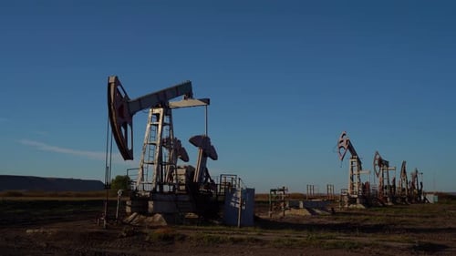 Oil Production, Oil Pumping at Dawn