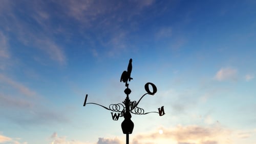 Weathercock - Rooster Wetterfahne - Am frühen Morgen
