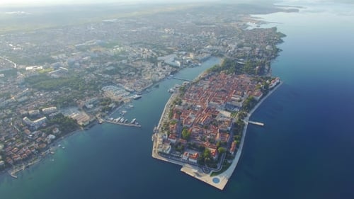 Aerial View Of The Old City Of Zadar.