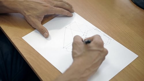 Building Drawing On Paper