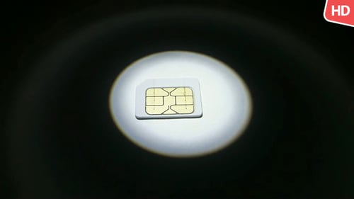 Sim Card Close Up with Spotlight
