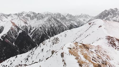 Aerial Landscape of Beautiful Winter Mountains