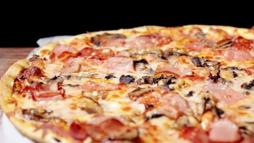 Freshly Baked Meat Pizza