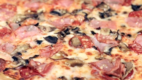 Freshly Baked Meat Pizza