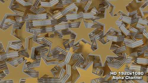 Golden 3D Stars Falling Celebration Overlay