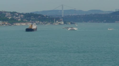 Istanbul. Sea Traffic In Bosphorus Strait