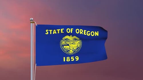 Oregon State Flag Waving Animation
