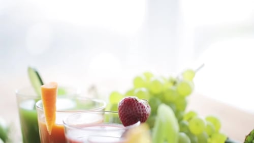 Bright Assortment of Colorful Fresh Juices