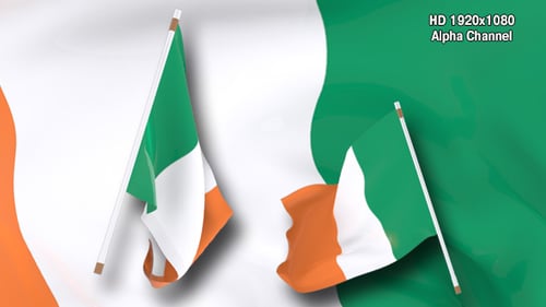 Animated Irish Flag Waving in 3D